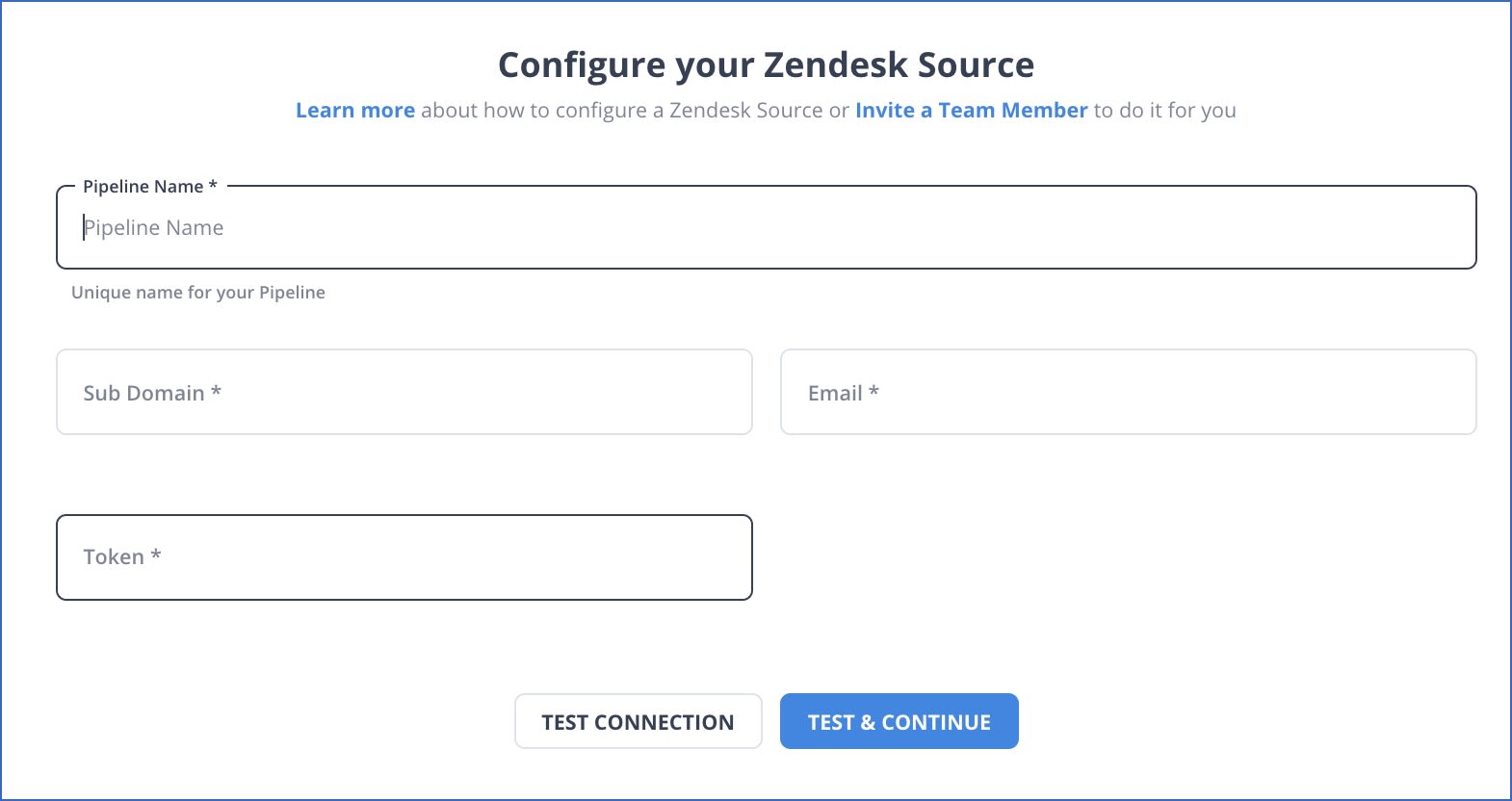 Zendesk to Redshift: Source Config
